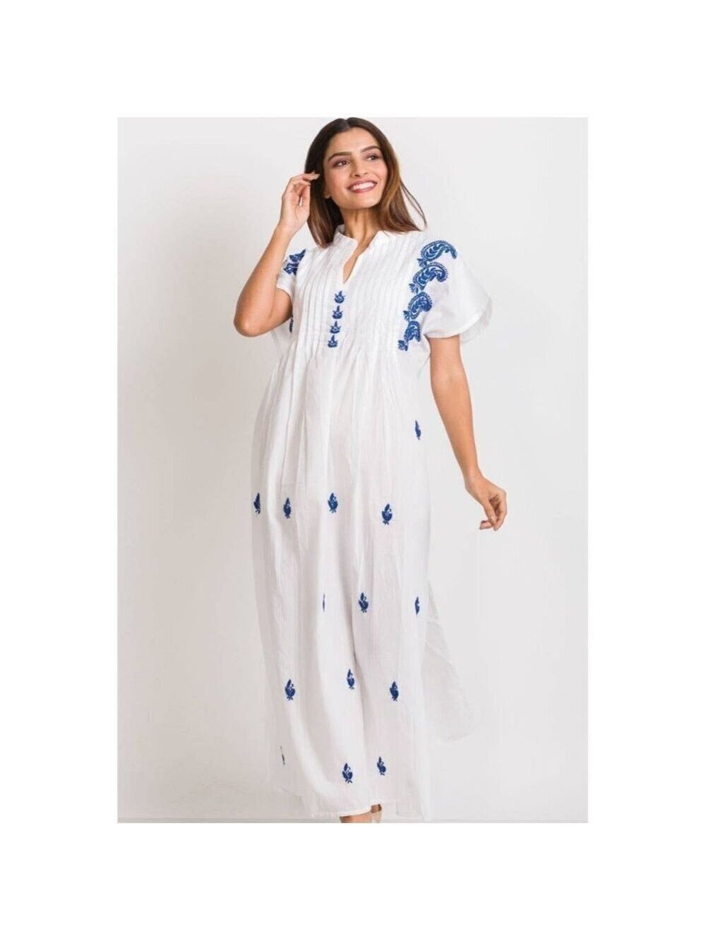 Saguna Blue Embroidered Caftan